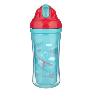 Canpol Bidon ze składaną rurką silikonową 260ml Samoloty