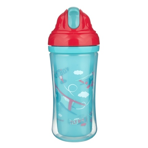 Canpol Bidon ze składaną rurką silikonową 260ml Samoloty