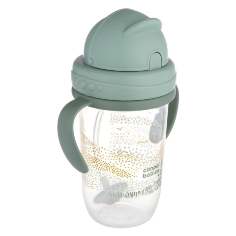 Canpol Kubek niekapek z rurką i odważnikiem 270 ml Mountains zielony