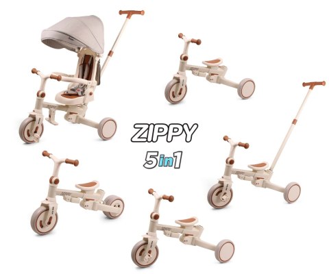 Rowerek trójkołowy 5w1 Milly Mally Zippy 12m+ beżowy