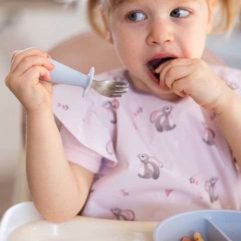 Babyono Sztućce dla dzieci ze stali nierdzewnej niebieskie