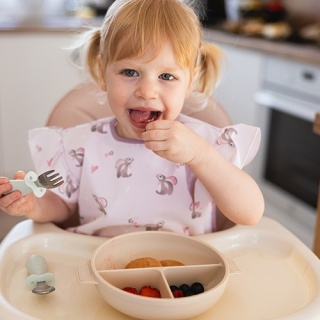 Babyono Sztućce dla dzieci ze stali nierdzewnej szałwiowe