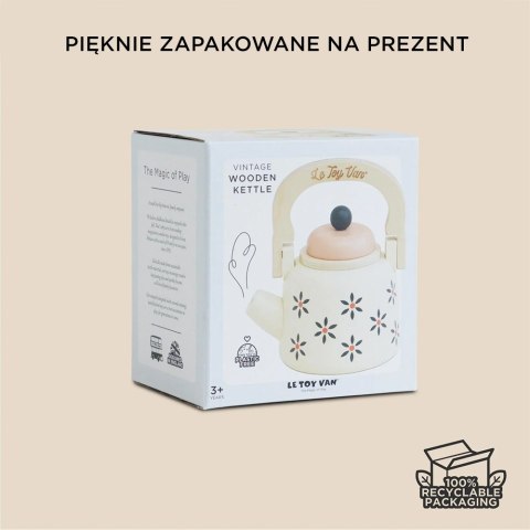 Drewniany czajniczek akcesoria kuchenne zabawka dzieci gotowanie Le Toy Van