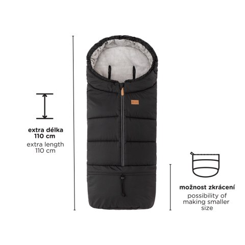Petite&Mars Zimowy śpiworek do wózka Jibot 3w1 Ink Black