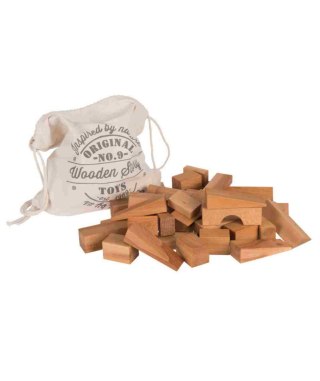 Wooden Story Drewniane Klocki w Worku - Naturalne, XL 50 elementów