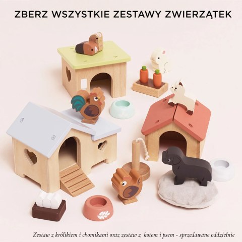 Drewniany kurnik zestaw, mebelki do domku dla lalek, zabawka, Le Toy Van