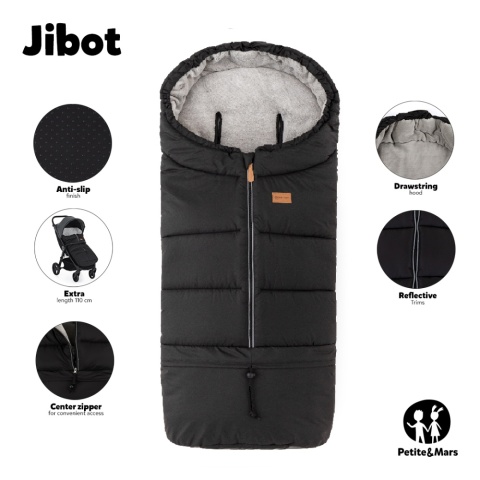 Petite&Mars Zimowy śpiworek do wózka Jibot 3w1 Ink Black