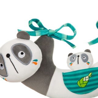 Akuku Zabawka Sensoryczna Zawieszka do łóżeczka, wózka Panda