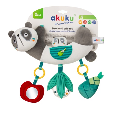 Akuku Zabawka Sensoryczna Zawieszka do łóżeczka, wózka Panda