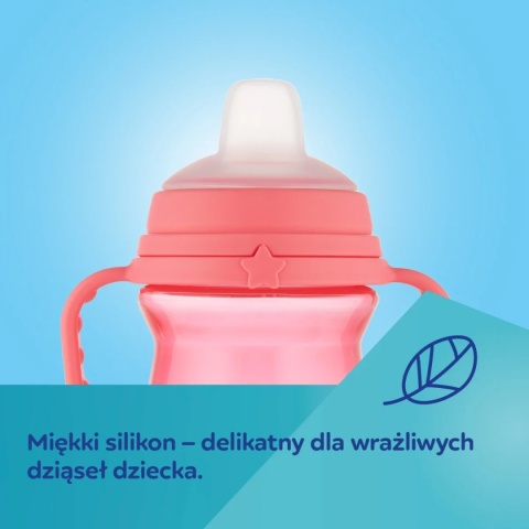 Canpol Kubek z silikonowym ustnikiem FirstCup 150 ml Bonjour niebieski