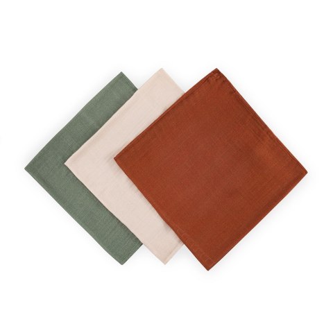 Petite&Mars Zestaw peluszek z muślinu bambusowego 3 szt 68x68 cm Earth Tones