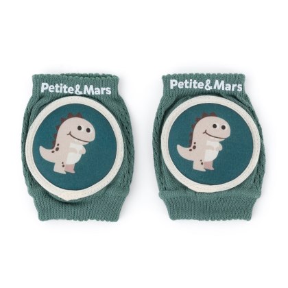 Petite&Mars Elastyczne nakolanniki do raczkowania Follow Misty Green 6 m+