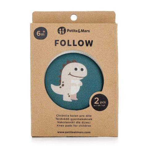 Petite&Mars Elastyczne nakolanniki do raczkowania Follow Misty Green 6 m+