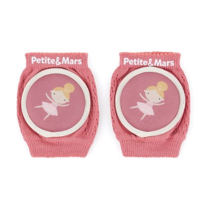 Petite&Mars Elastyczne nakolanniki do raczkowania Follow Dusty Rose 6 m+
