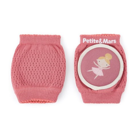 Petite&Mars Elastyczne nakolanniki do raczkowania Follow Dusty Rose 6 m+