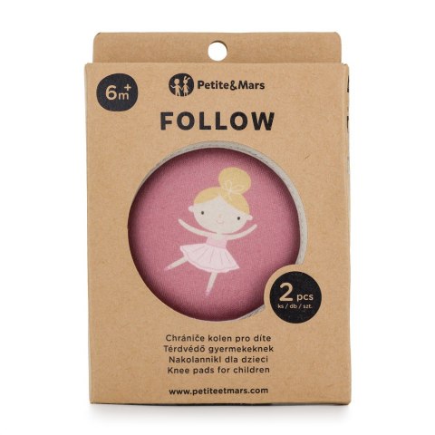 Petite&Mars Elastyczne nakolanniki do raczkowania Follow Dusty Rose 6 m+