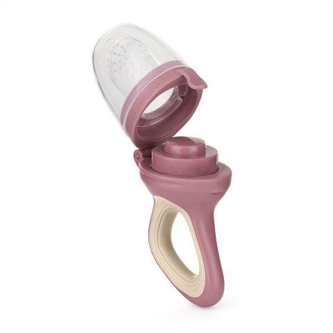 Petite&Mars Silikonowy gryzak do podawania owoców dla niemowląt Fruzi Rose Sand 6 m+