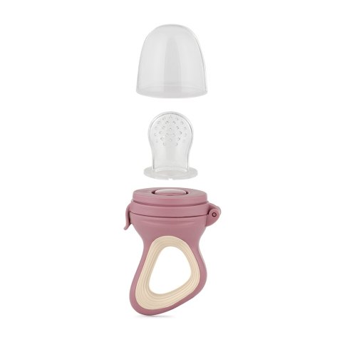 Petite&Mars Silikonowy gryzak do podawania owoców dla niemowląt Fruzi Rose Sand 6 m+