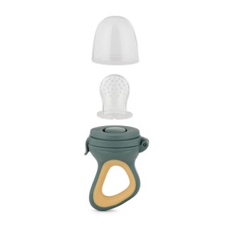 Petite&Mars Silikonowy gryzak do podawania owoców dla niemowląt Fruzi Green Ochre 6 m+