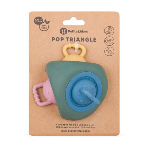 Petite&Mars Silikonowa zabawka sensoryczna Pop Triangle Misty Green 6 m+
