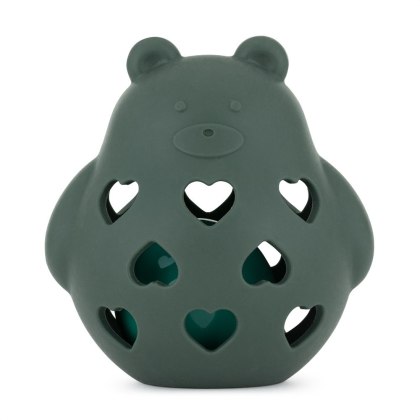 Petite&Mars Silikonowa zabawka z grzechotką Bear Basil Misty Green