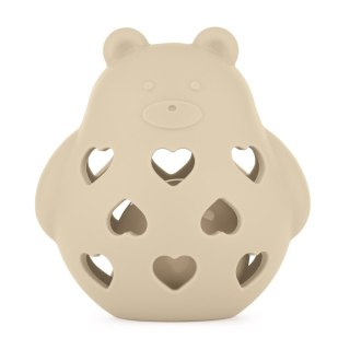 Petite&Mars Silikonowa zabawka z grzechotką Bear Basil Desert Sand