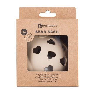 Petite&Mars Silikonowa zabawka z grzechotką Bear Basil Desert Sand