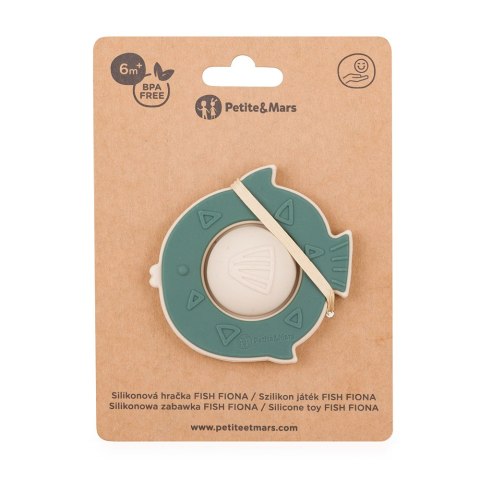 Petite&Mars Silikonowa zabawka pop-up Fish Fiona Misty Green 6 m+