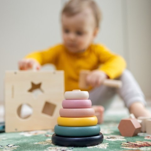 Petite&Mars Drewniana zabawka - wieża Orbit Cosmic Blue 36 m+