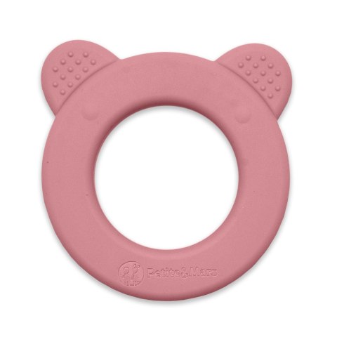 Petite&Mars Silikonowy gryzak z grzechotką Beary Dusty Rose 0+