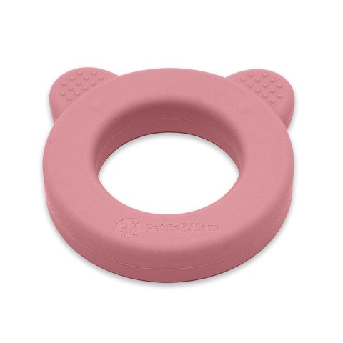 Petite&Mars Silikonowy gryzak z grzechotką Beary Dusty Rose 0+