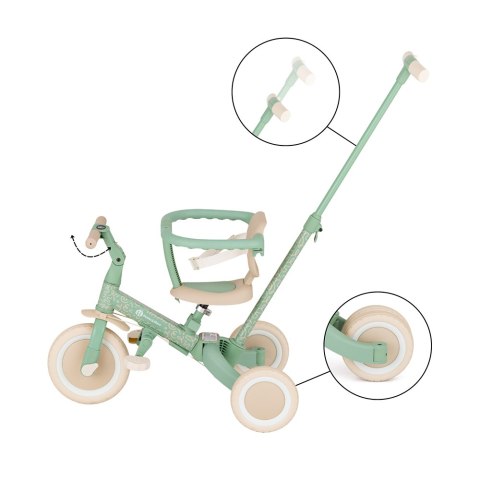 Petite&Mars Wielofunkcyjny rowerek trójkołowy 5w1 Turbo - Green twist