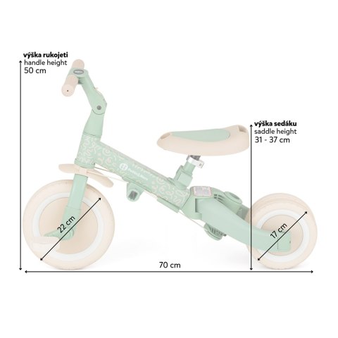 Petite&Mars Wielofunkcyjny rowerek trójkołowy 5w1 Turbo - Green twist