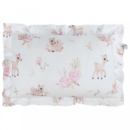 Bawełniana poduszka dekoracyjna z falbaną 50x70 Sarenki
