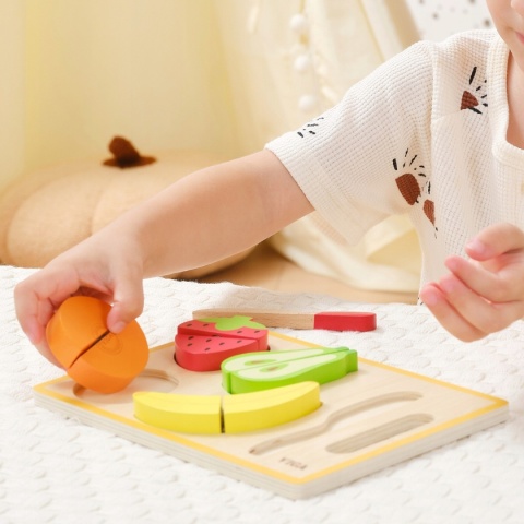 Viga Drewniana Układanka edukacyjna Montessori Owoce