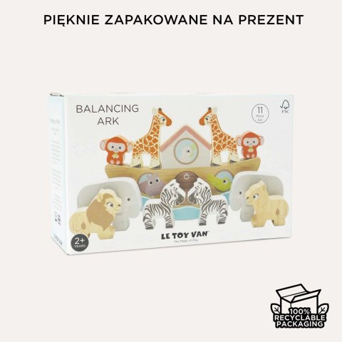 Arka Noego, zabawka balansująca, figurki, statek, zwierzątka, Le Toy Van