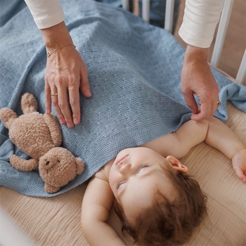 Babyono Kocyk bambusowy niebieski