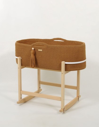 Kosz Mojżesza BOHO Handmade z kołyską - caramel