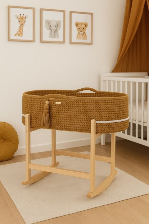 Kosz Mojżesza BOHO Handmade z kołyską - caramel