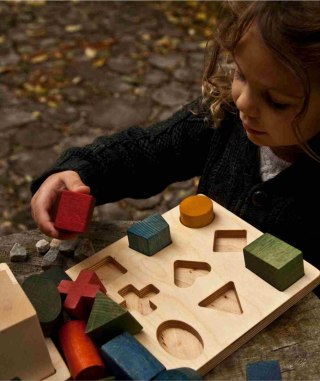 Wooden Story Drewniane Klocki do Sortowania Kształtów - Kolorowe