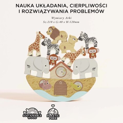 Arka Noego, zabawka balansująca, figurki, statek, zwierzątka, Le Toy Van