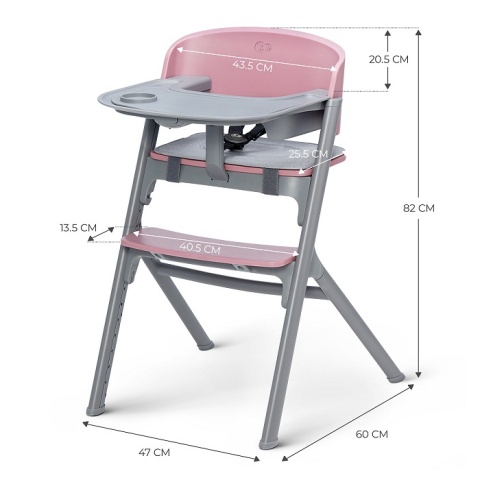 Kinderkraft Krzesełko do karmienia LIVY z bujaczkiem CALMEE 2w1 Aster pink