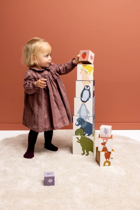 Kolorowe Klocki Wieża ze Zwierzakami - Trixie Baby