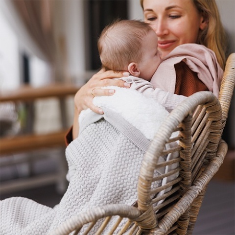 Babyono Kocyk bawełniany z ociepleniem szary