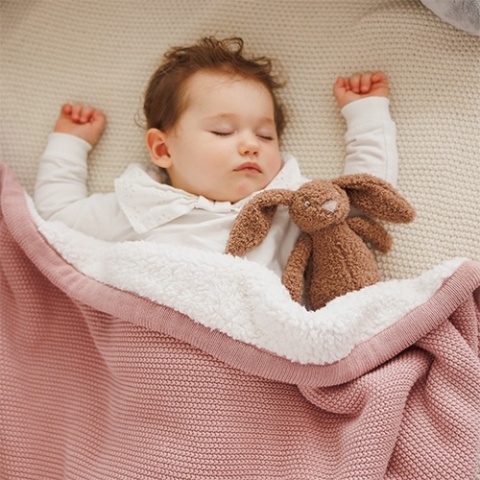 Babyono Kocyk bawełniany z ociepleniem różowy