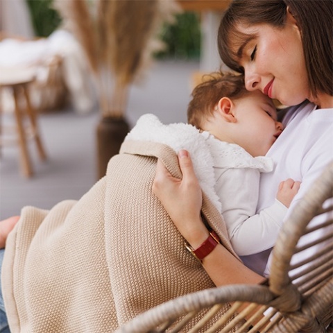 Babyono Kocyk bawełniany z ociepleniem beżowy