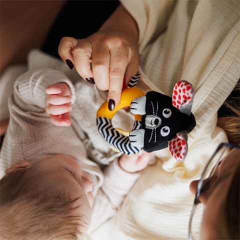 Babyono Grzechotka kontrastowa Mouse
