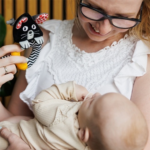 Babyono Grzechotka kontrastowa Mouse