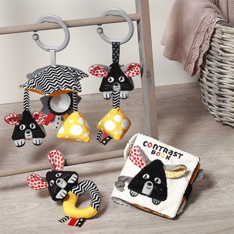 Babyono Grzechotka kontrastowa Mouse