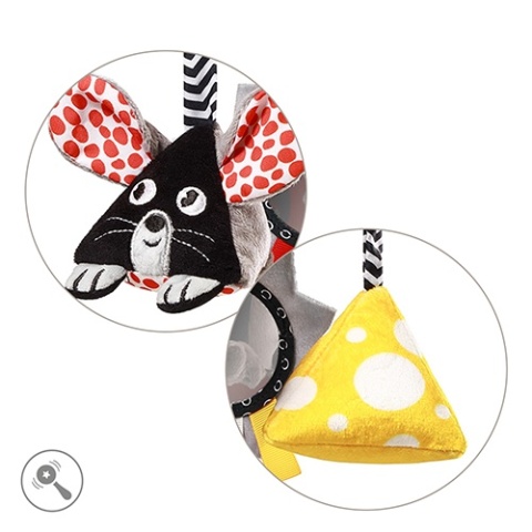 Babyono Karuzelka kontrastowa zawieszka do wózka Mouse